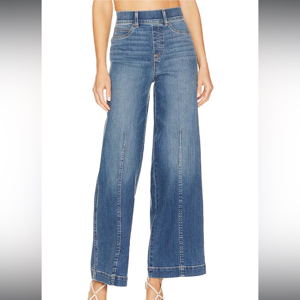 Spanx seamed front wide leg pants